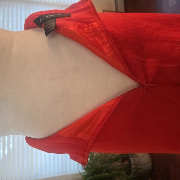 Ashley Stewart Linen Blend Lined Festive Holiday Red Maxi A-Line Skirt Womens 18 - Picture 6 of 10